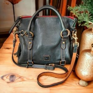 RARE VINTAGE Dooney & Bourke Teal Green Florentine Satchel W/Shoulder Strap